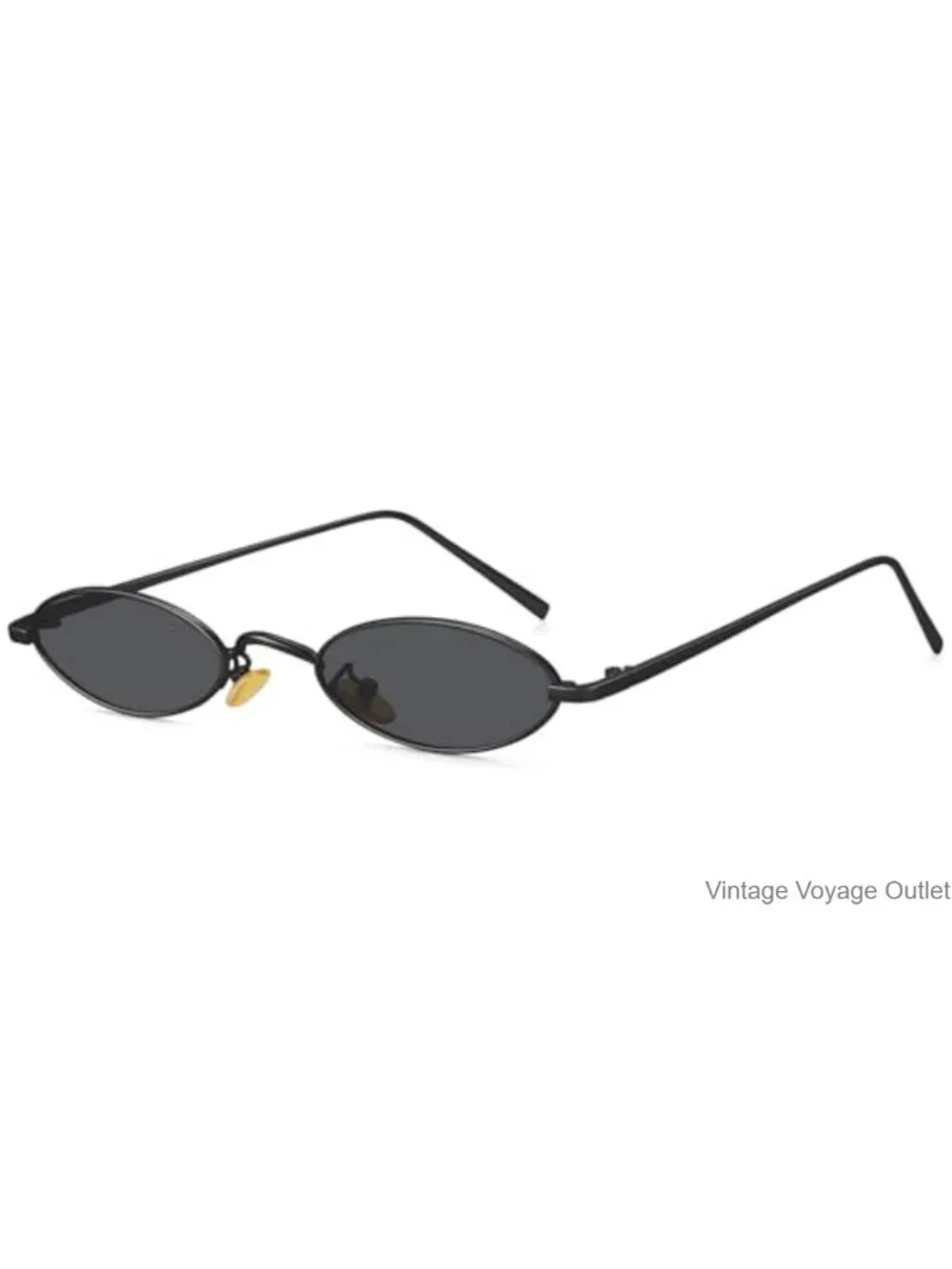 Retro 90s Small Oval Sunglasses Women Men Metal Frame